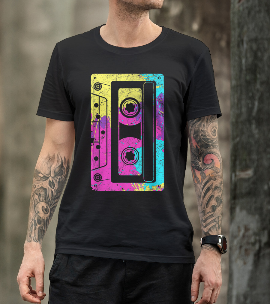 Cassette Tape Mixtape Music 80s And 90s Retro Colorful T-Shirt