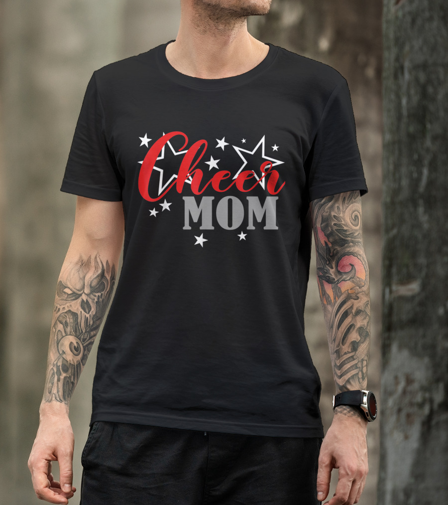 Proud Cheer Mom Starry Supporter Cheerleader Pride T-Shirt