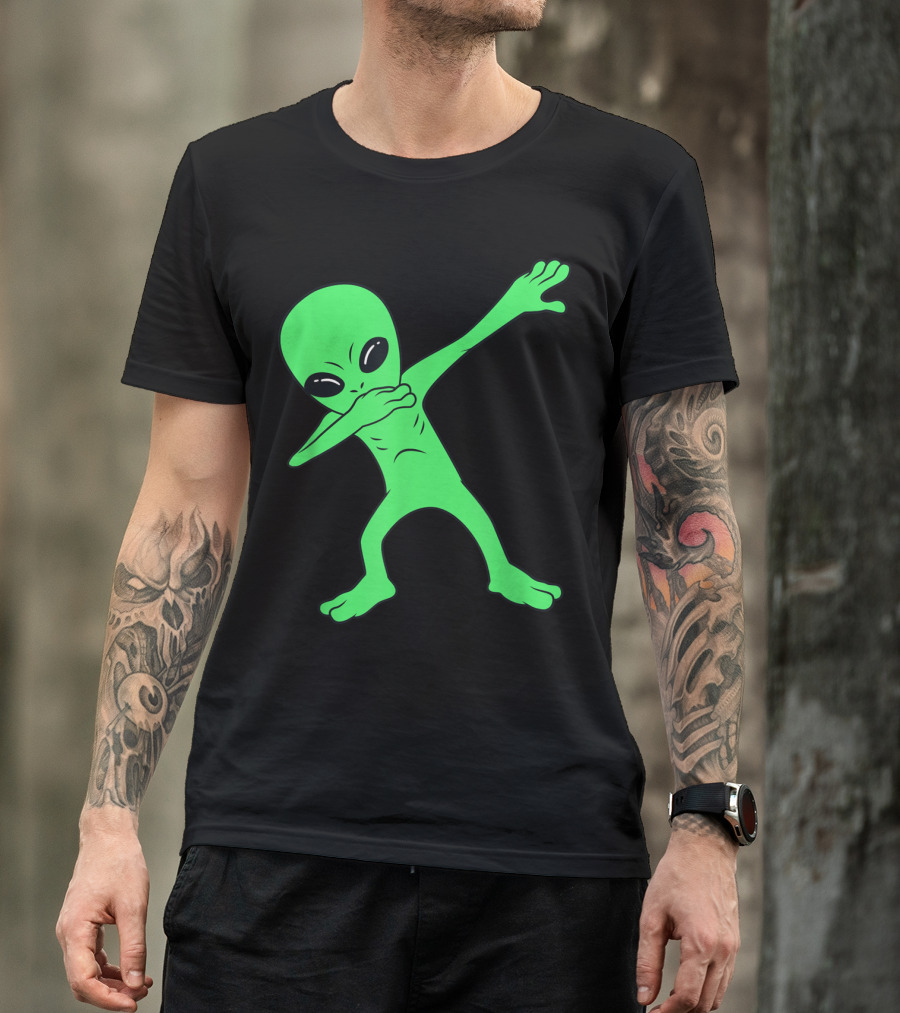 Dabbing Alien Halloween Funny Dab Pose Extraterrestrial Dance T-Shirt
