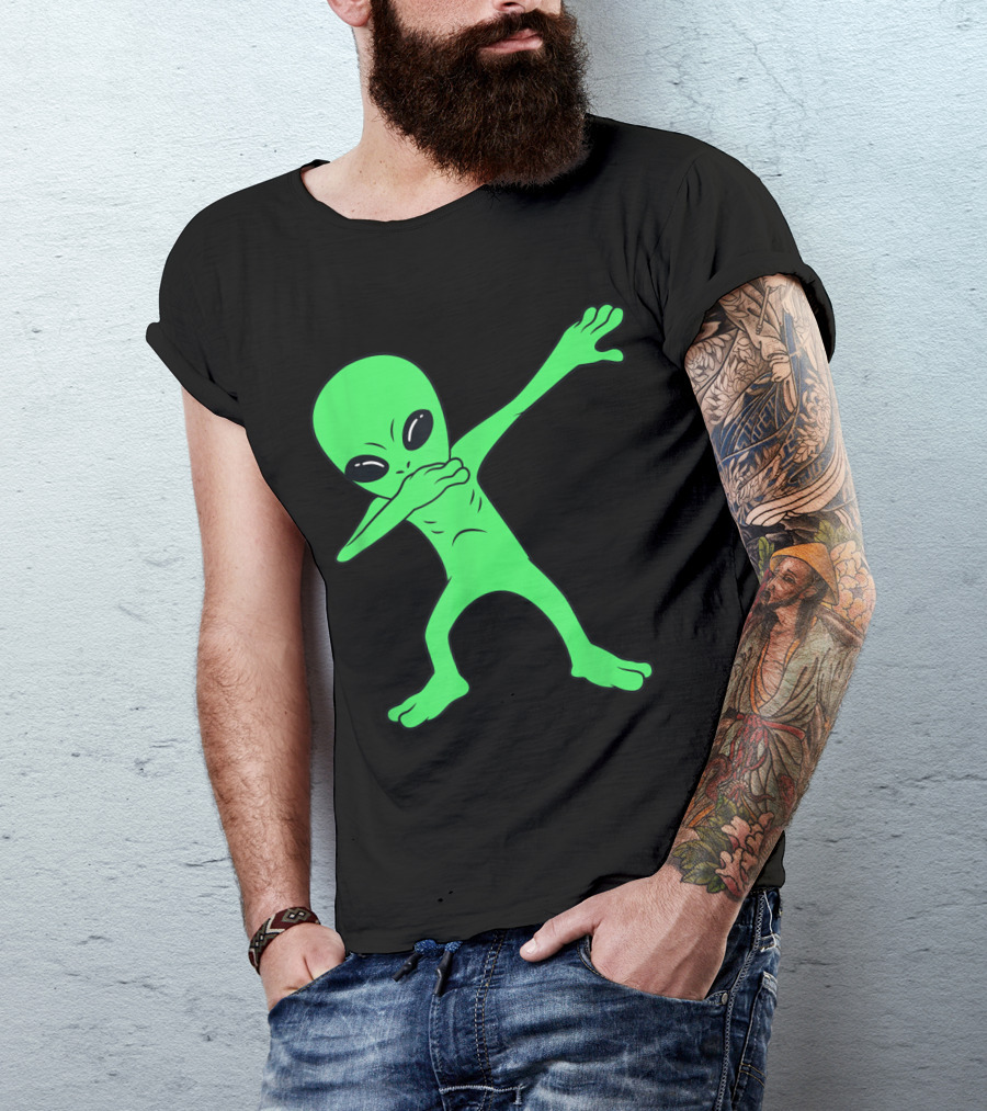 Dabbing Alien Halloween Funny Dab Pose Extraterrestrial Dance T-Shirt