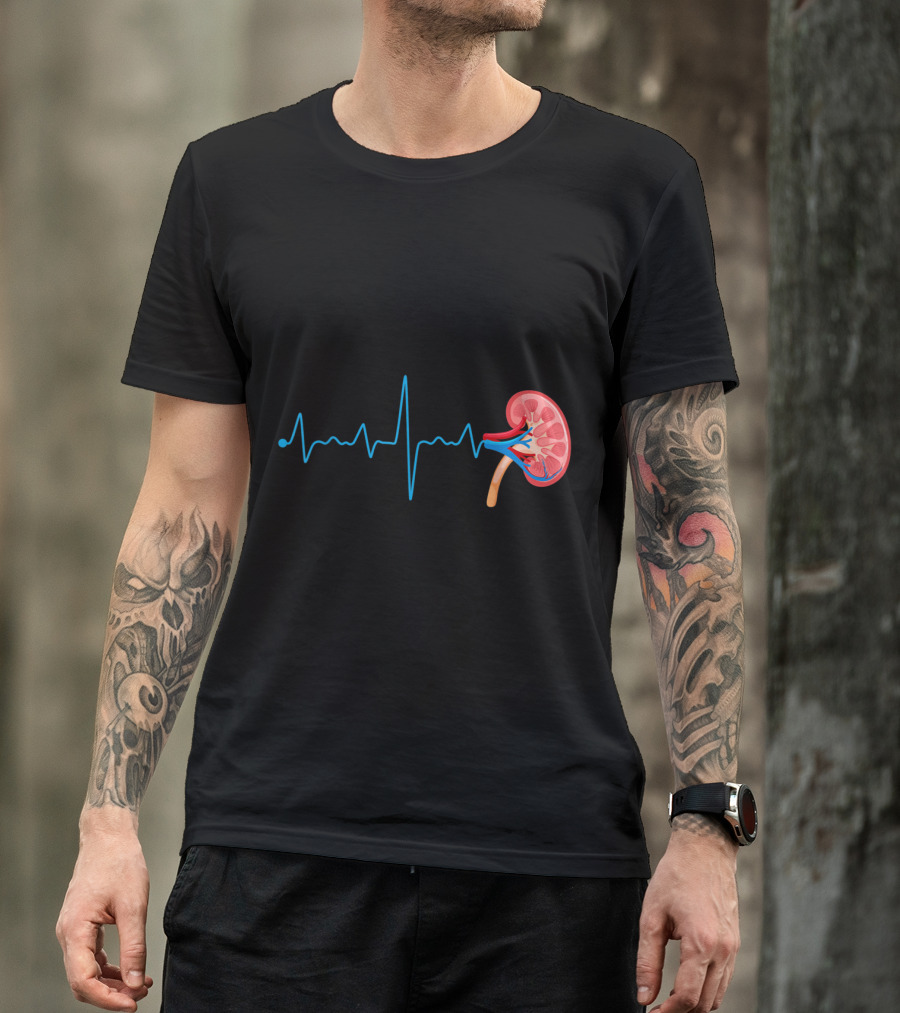 Dialysis Technician Nurse Kidney Heartbeat Pulse EKG Line T-Shirt