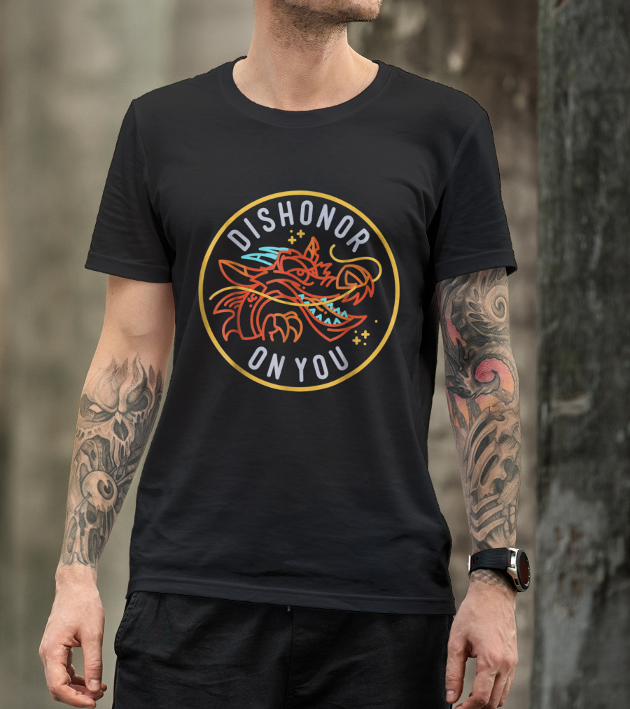 Disney Mulan Mushu Dishonor On You Neon T-Shirt