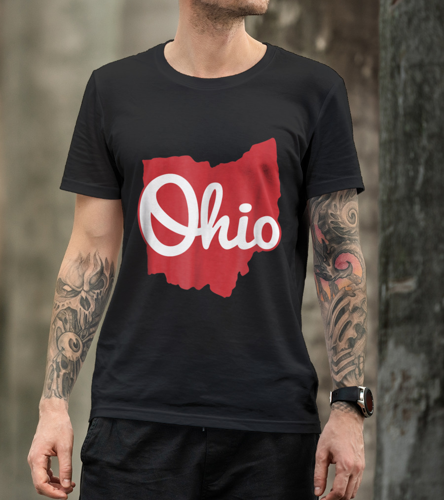 Ohio Home Script Ohio Map T-Shirt
