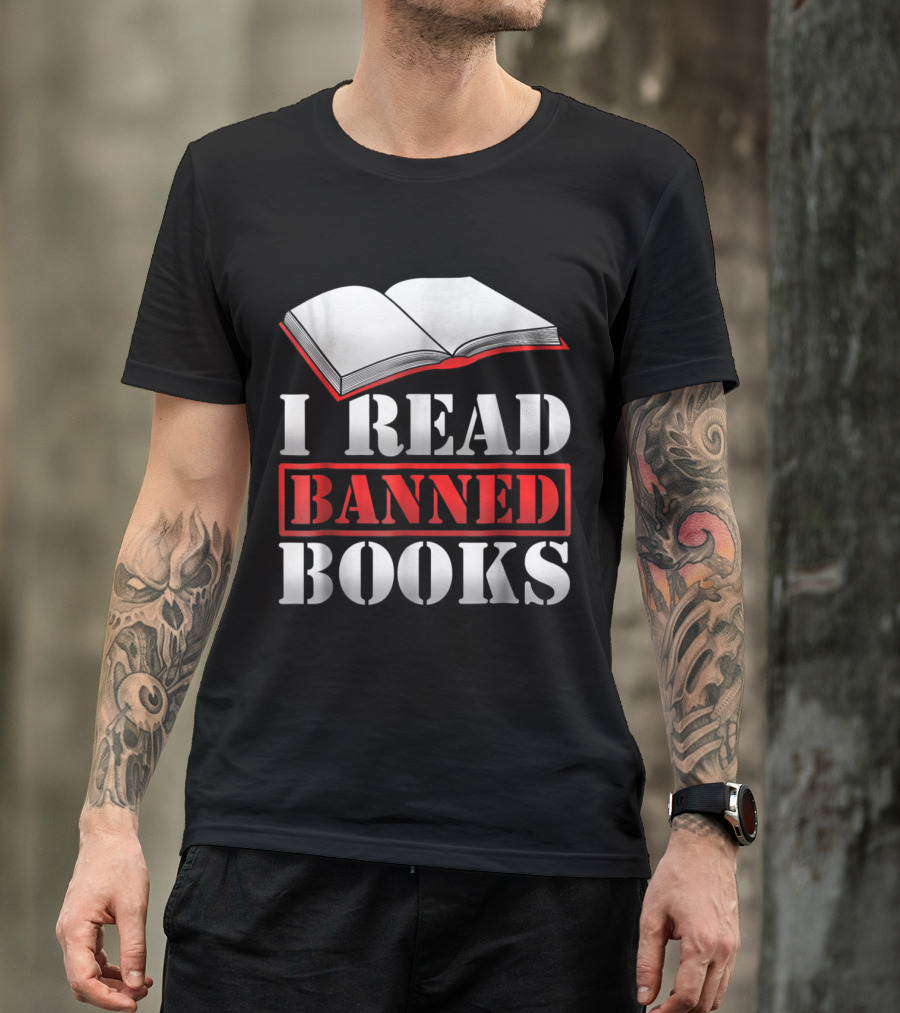 I Read Banned Books Open Book Icon Novelty Readers T-Shirt