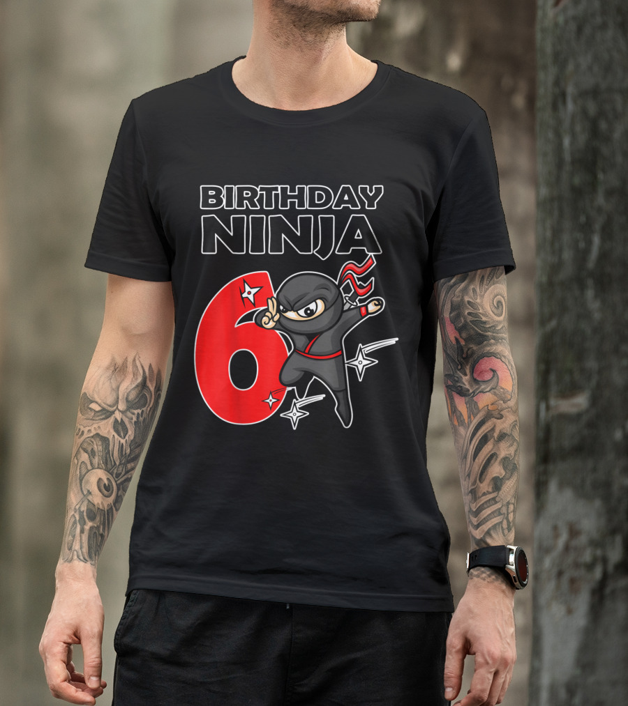 Birthday Ninja 6 Year Old Birthday T-Shirt