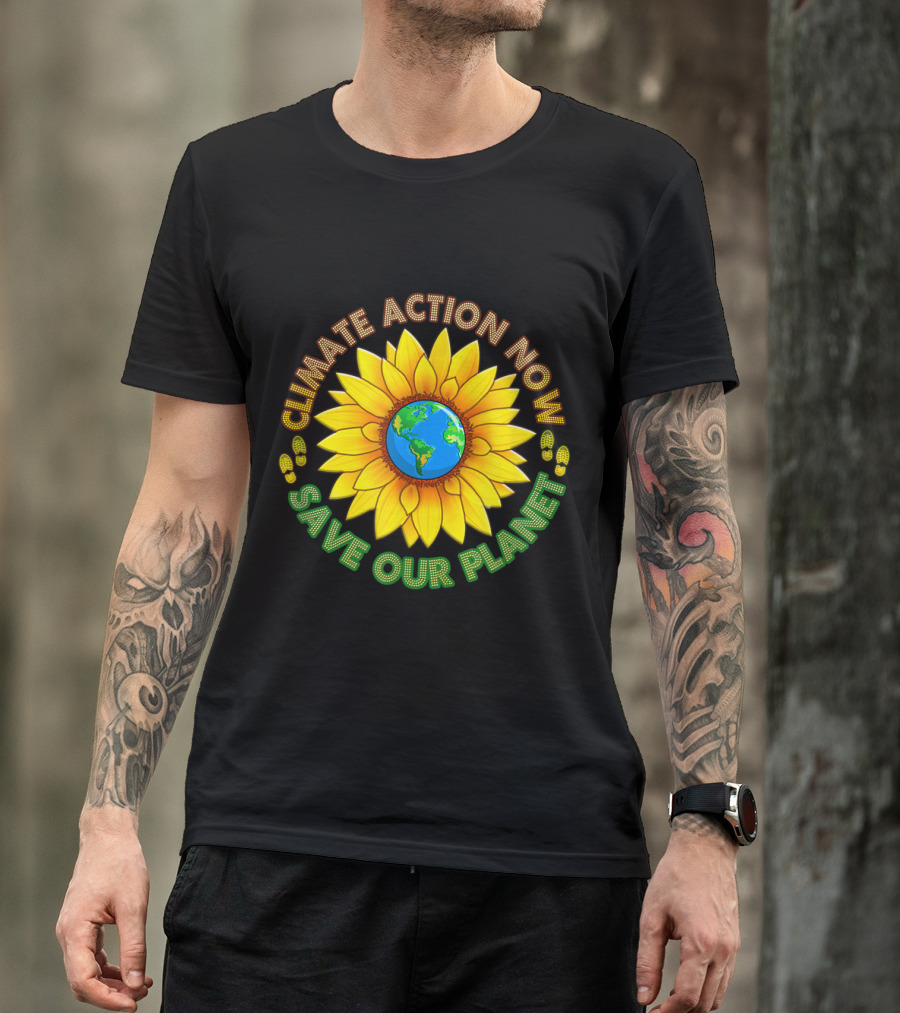 CLIMATE ACTION NOW SAVE OUR PLANET March Strike Movement Wear T-Shirt