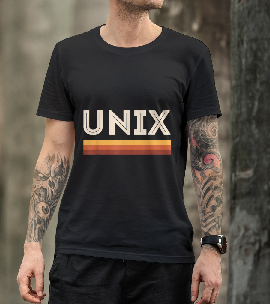 Retro Unix Vintage Sysadmin Geek Nerd Classic Bold Stripe T-Shirt