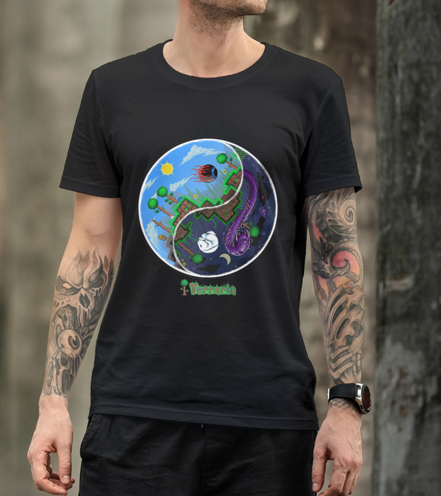 Terraria Night And Day Ying Yang Adventure T-Shirt