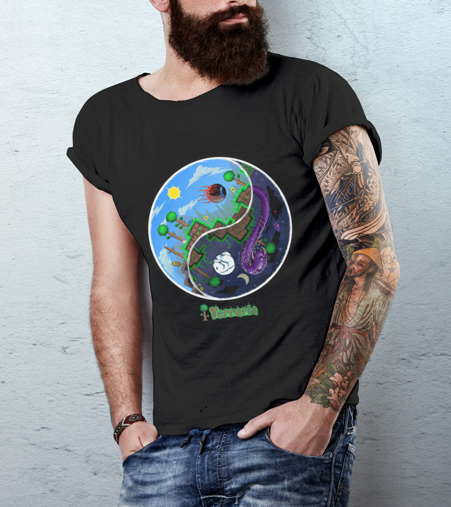 Terraria Night And Day Ying Yang Adventure T-Shirt