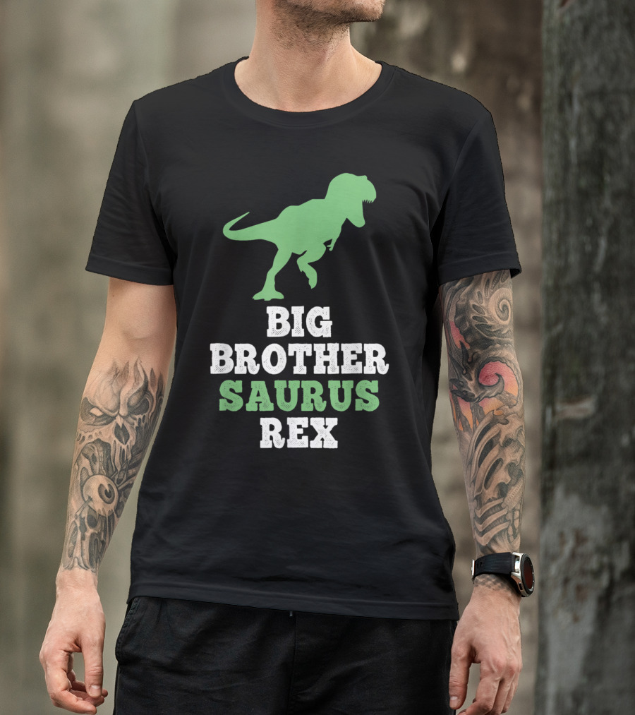 Big Brother Saurus Rex Dinosaur Silhouette Fun T-Shirt