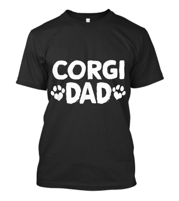 Corgi Dad Paw Print Heart T-Shirt
