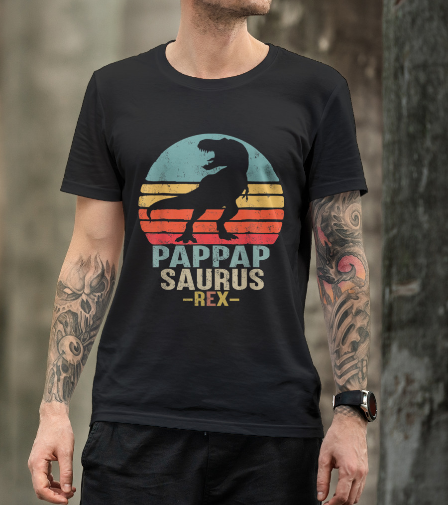 Pappapsaurus Rex T-Rex Dinosaur Retro Vintage T-Shirt