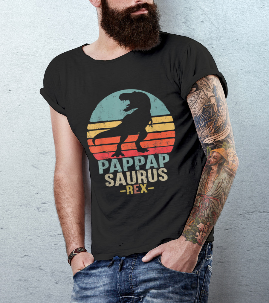 Pappapsaurus Rex T-Rex Dinosaur Retro Vintage T-Shirt