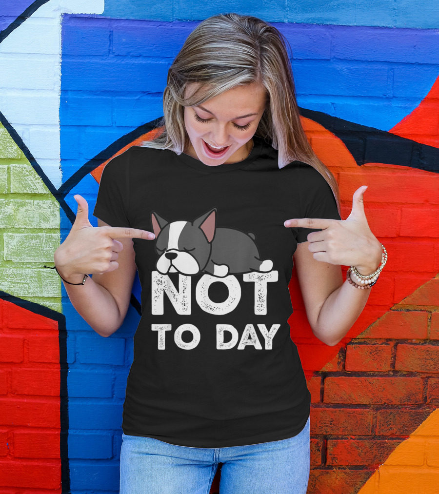 Nope Not Today Lazy Boston Terrier Not To Day T-Shirt