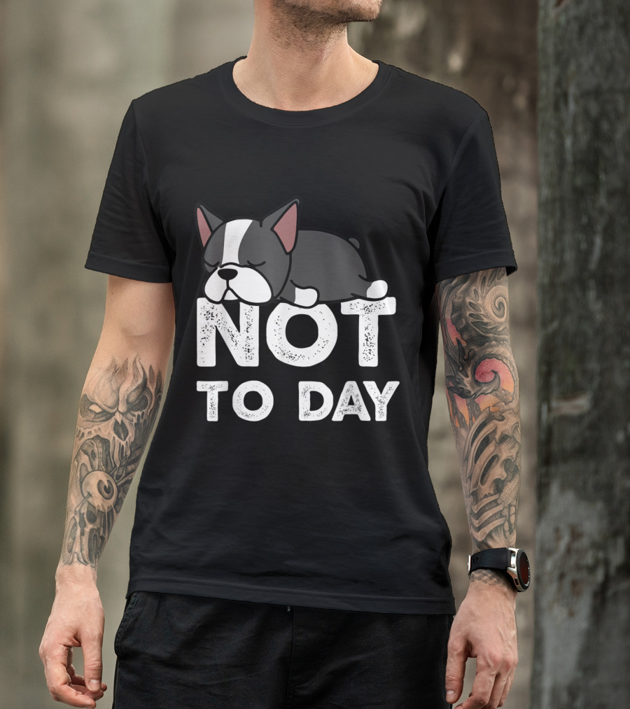 Nope Not Today Lazy Boston Terrier Not To Day T-Shirt