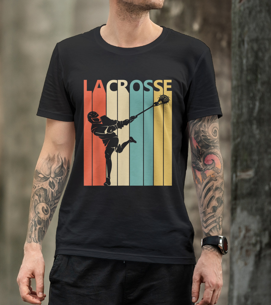 Vintage Lacrosse Retro Stripes T-Shirt