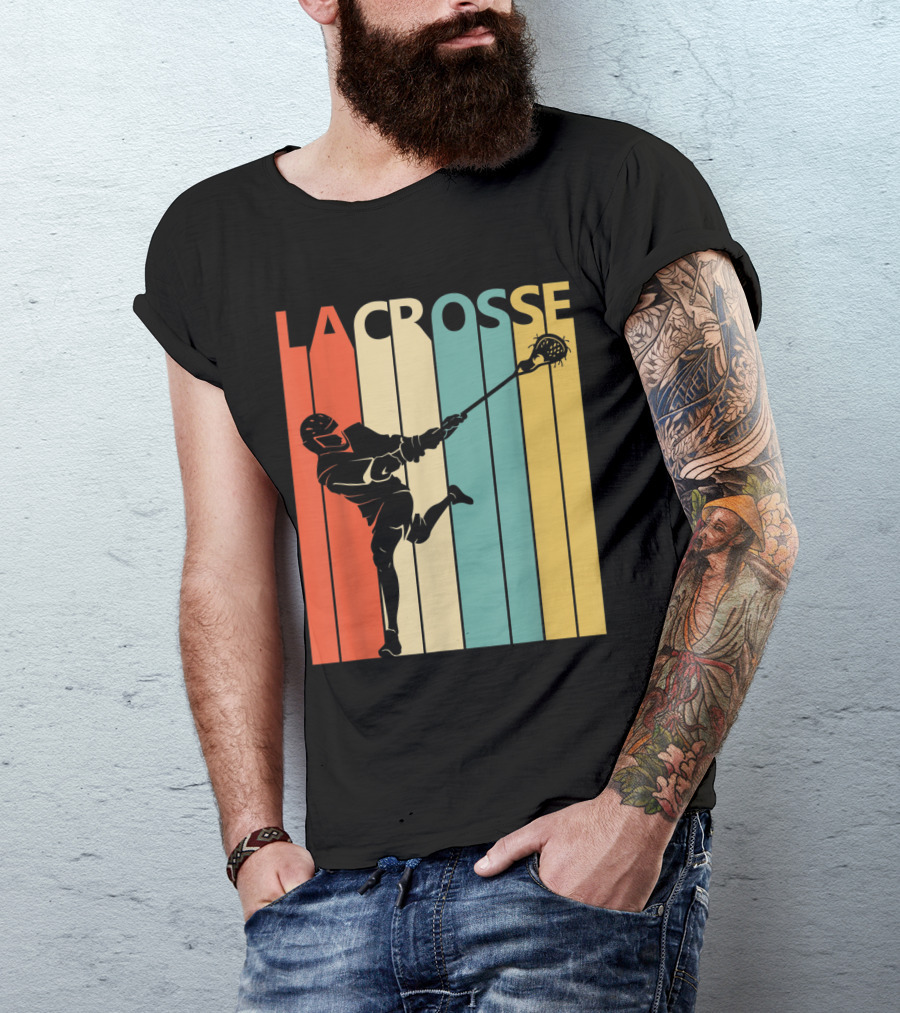 Vintage Lacrosse Retro Stripes T-Shirt