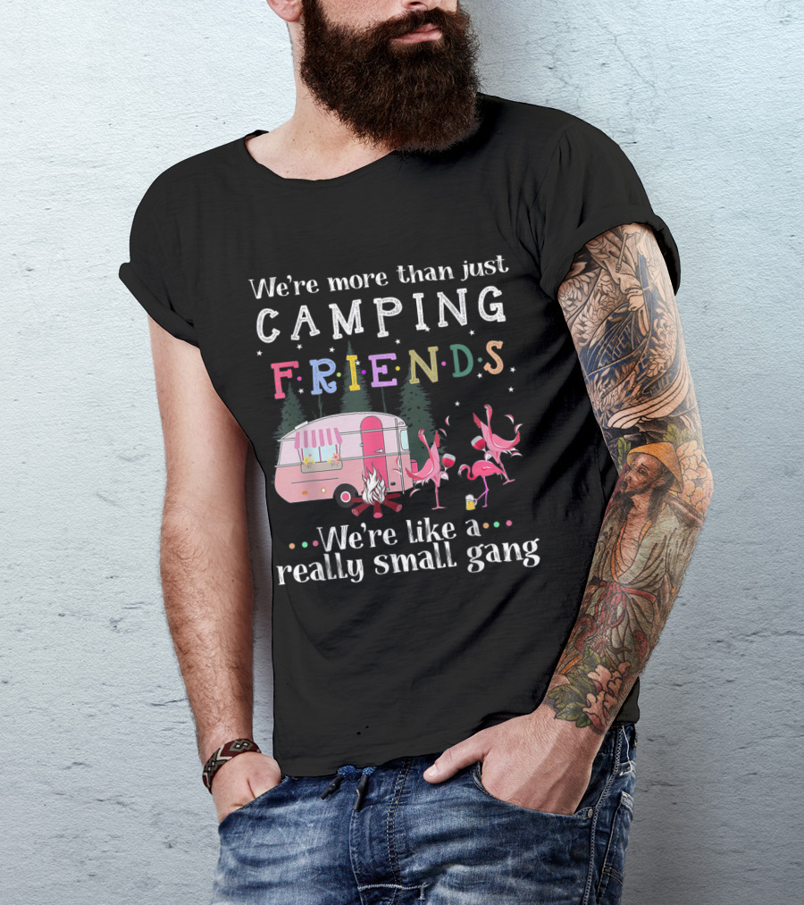 We're More Than Just Camping Friends Flamingo Like A Really Small Gang T-Shirt