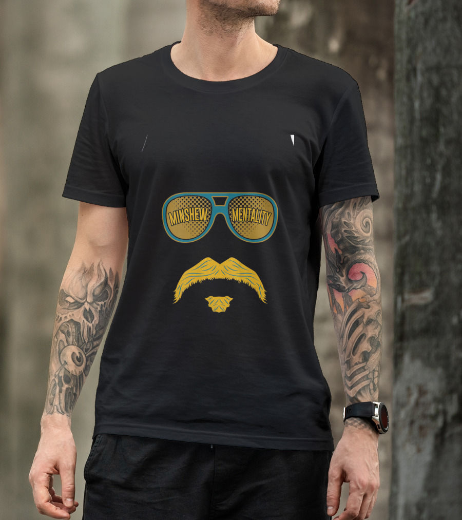 Minshew Mentality Sunglasses Mustache Iconic Look T-Shirt
