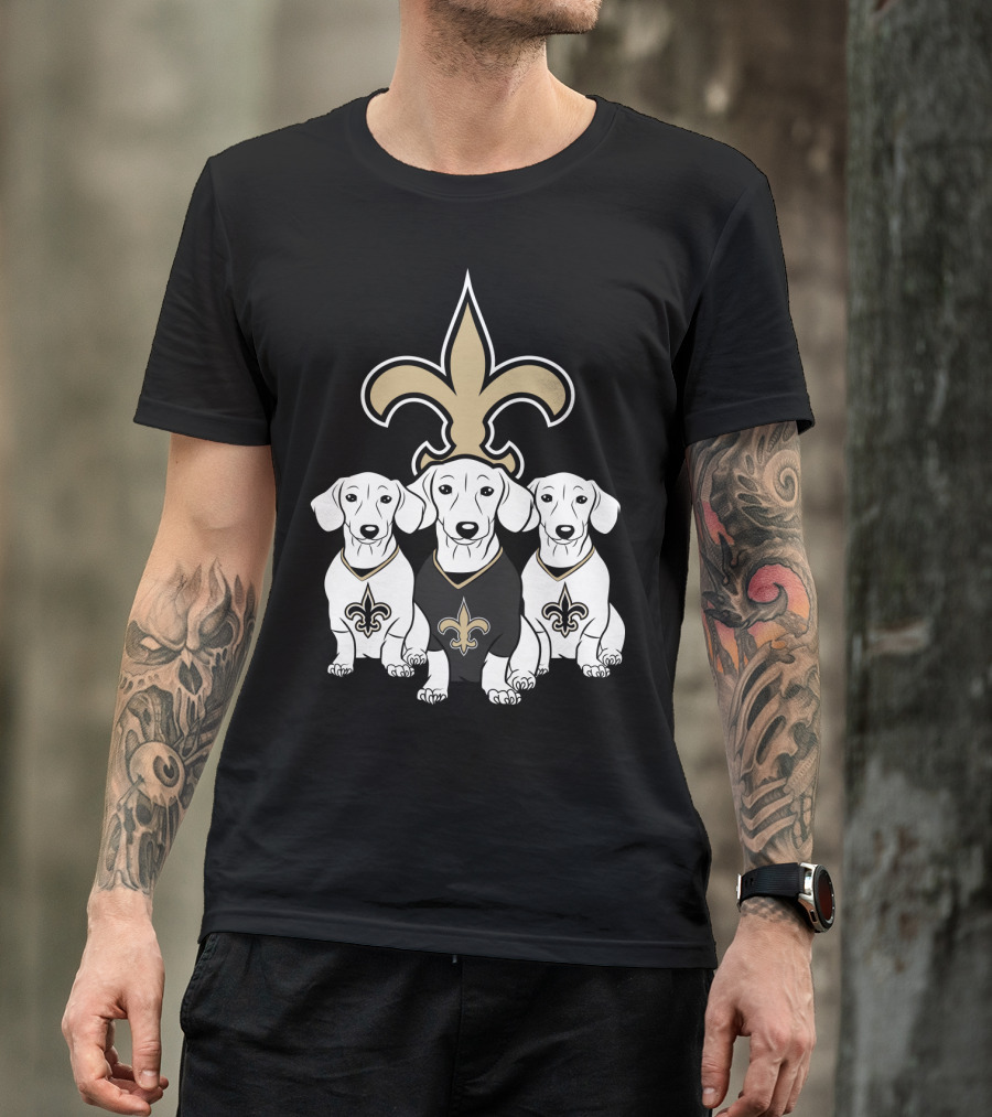New Orleans Saints Dachshund Dogs Football T-Shirt
