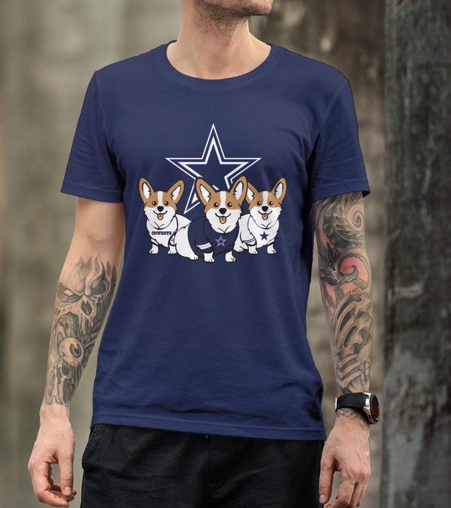 Dallas Cowboys Corgi Trio T-Shirt