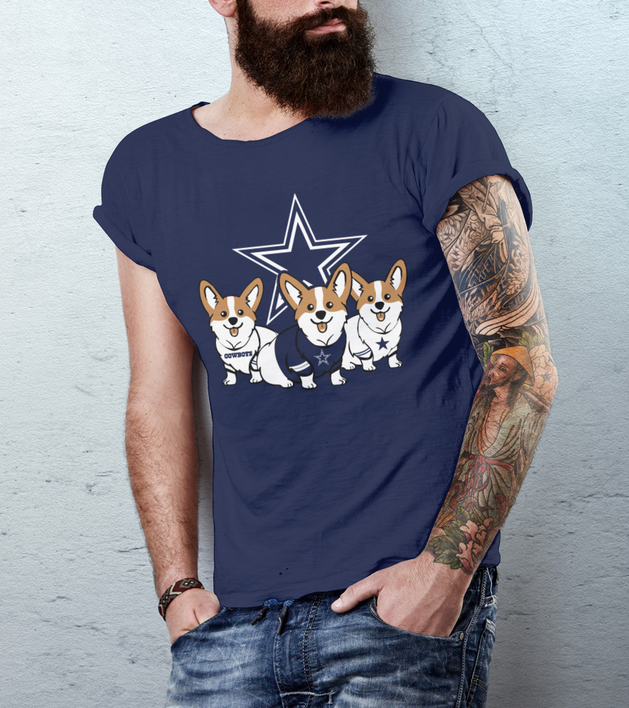 Dallas Cowboys Corgi Trio T-Shirt