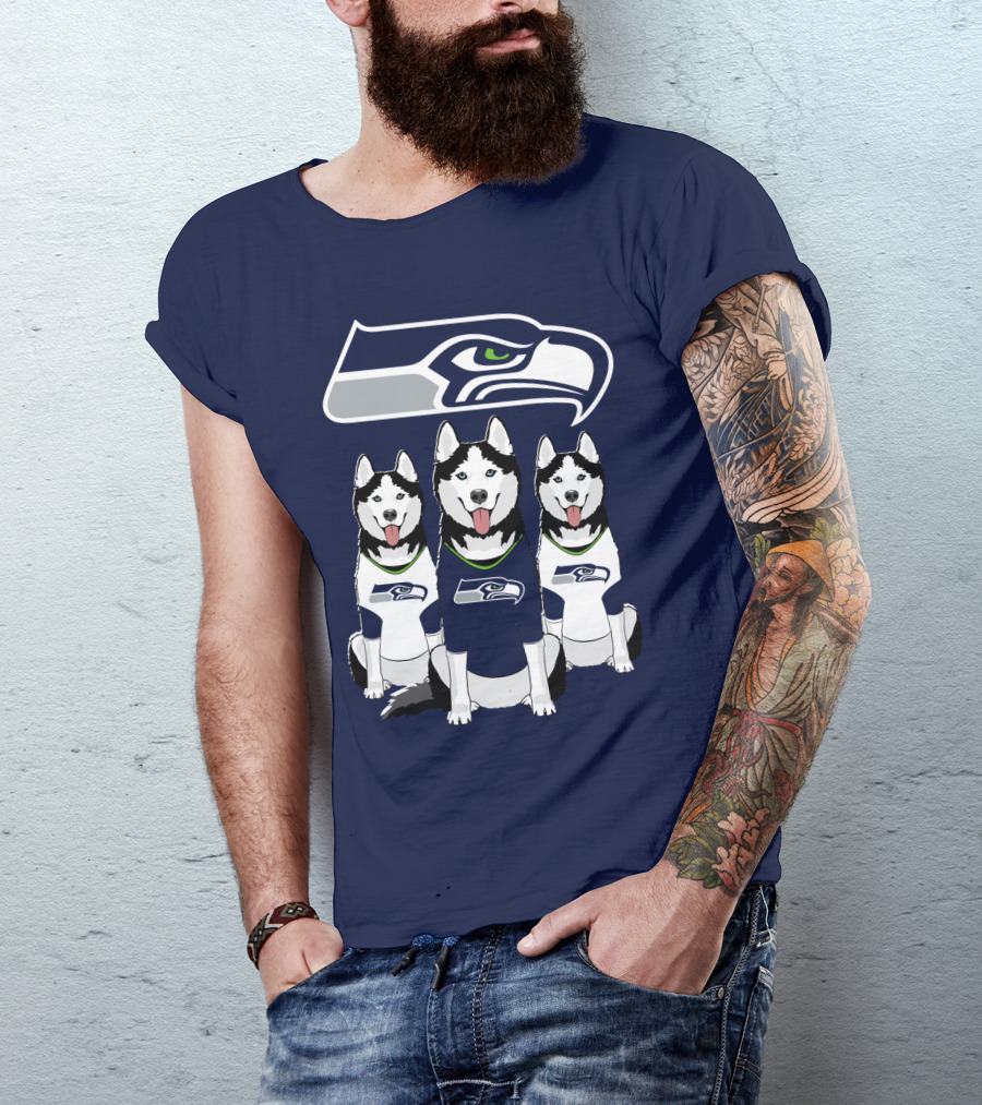 Seattle Seahawks Husky Trio Fan T-Shirt