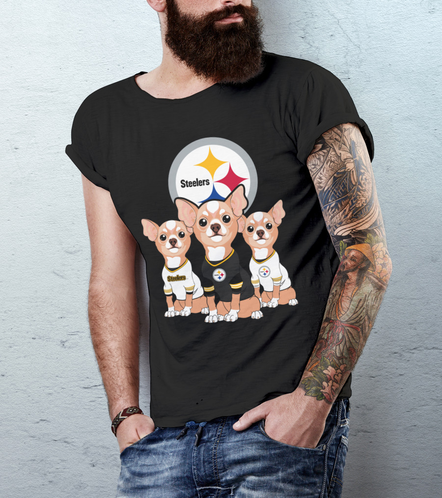 Steelers Chihuahua Trio T-Shirt