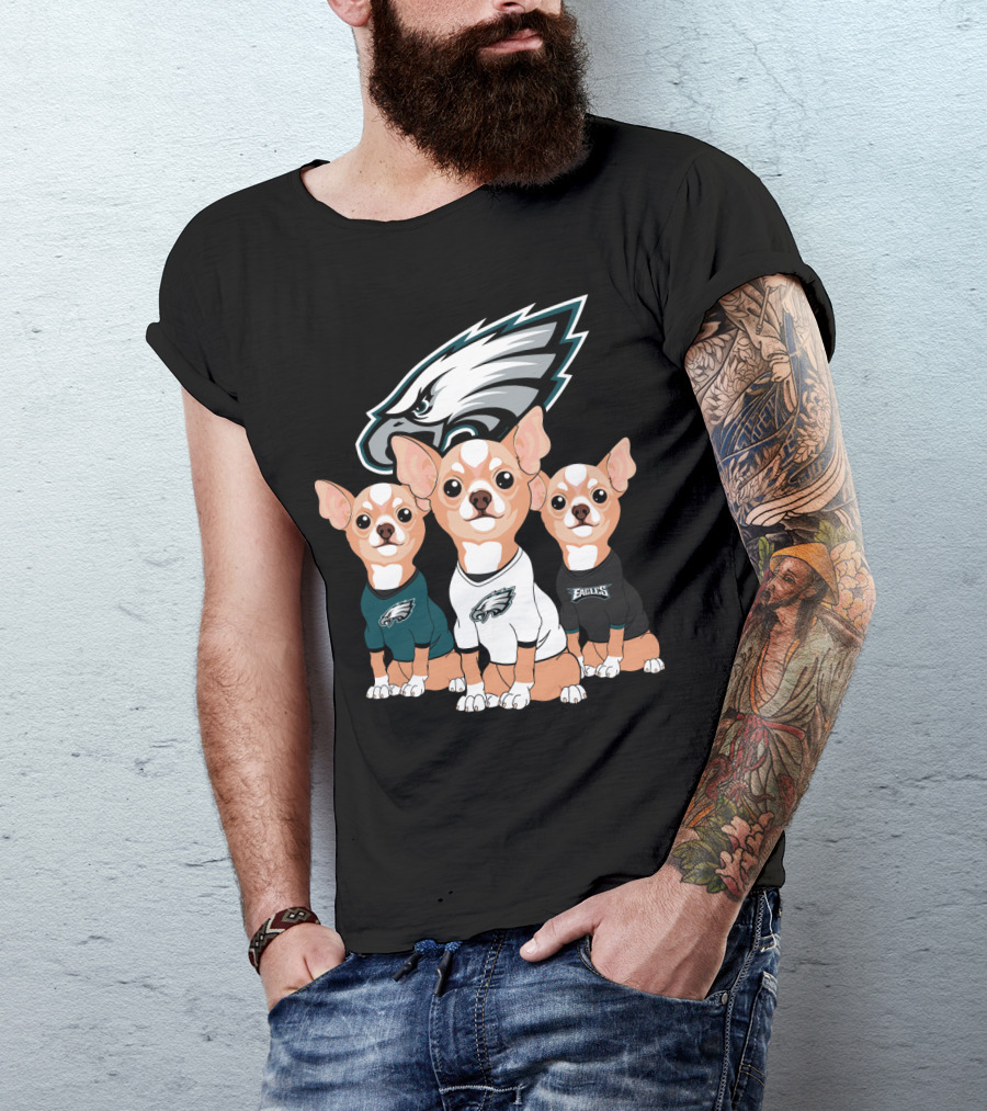 Philadelphia Eagles Chihuahua Trio T-Shirt