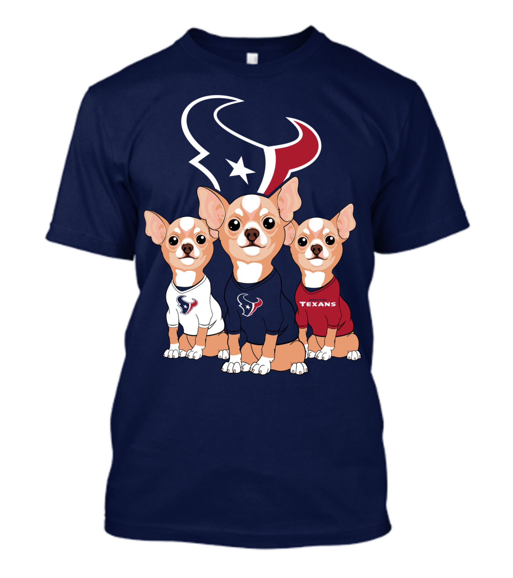 Houston Texans Chihuahua Trio Fan T-Shirt