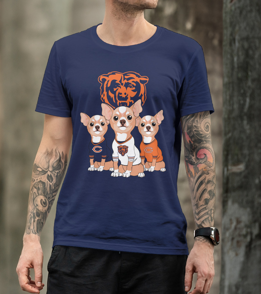 Chicago Bears Chihuahua Trio T-Shirt