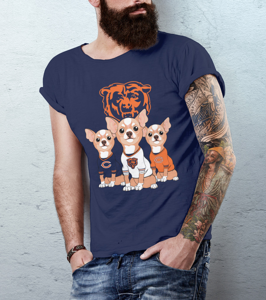 Chicago Bears Chihuahua Trio T-Shirt