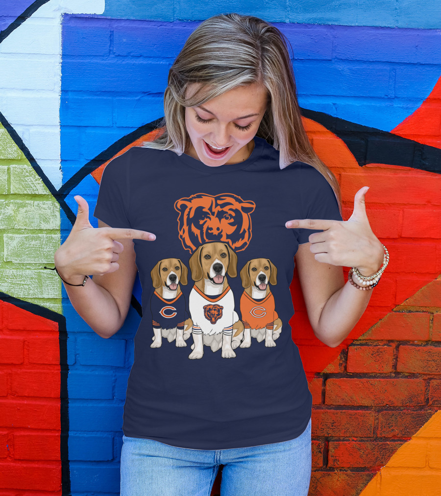 Chicago Bears Beagle Trio T-Shirt