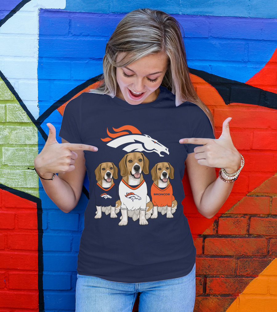 Denver Broncos Beagle Trio T-Shirt