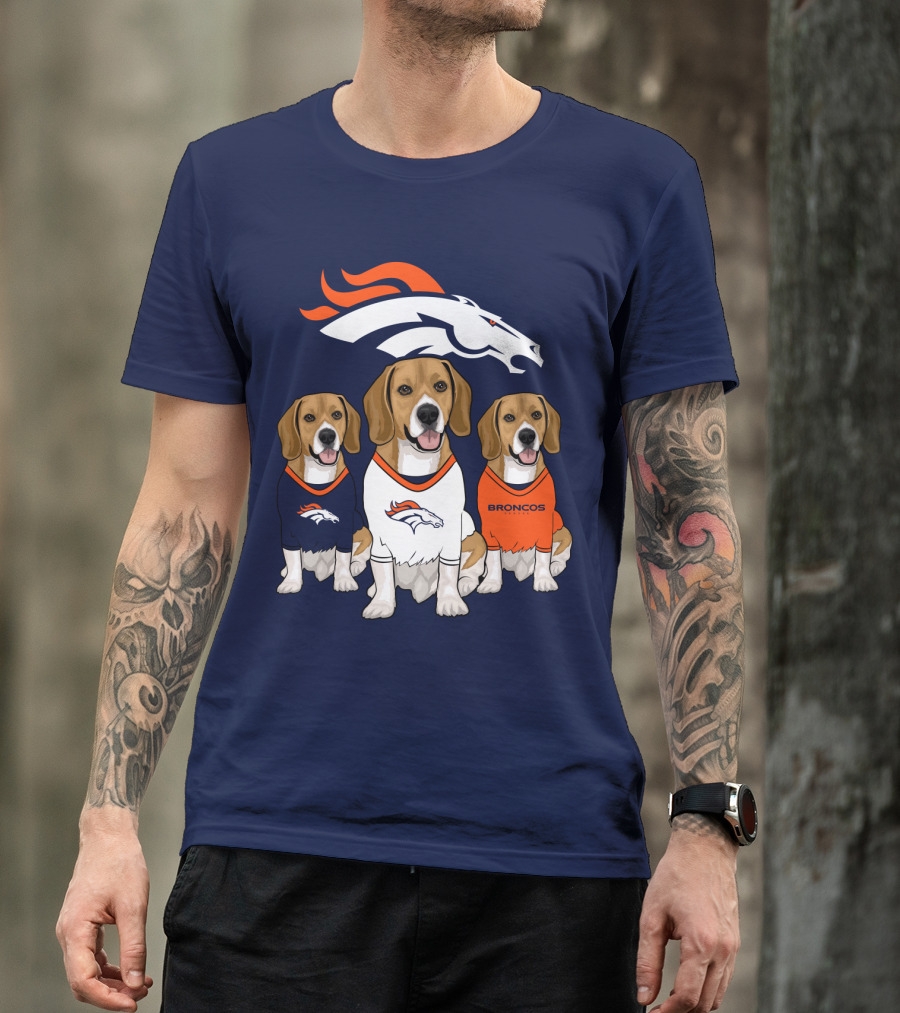 Denver Broncos Beagle Trio T-Shirt