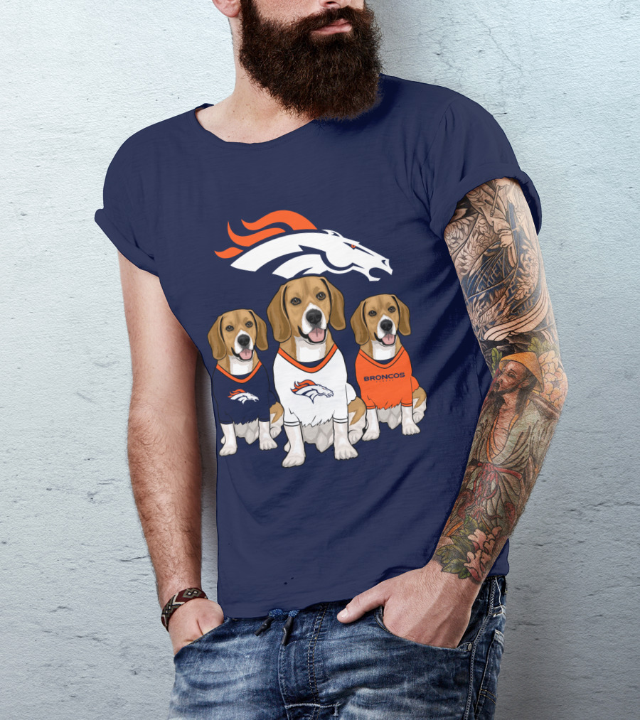 Denver Broncos Beagle Trio T-Shirt