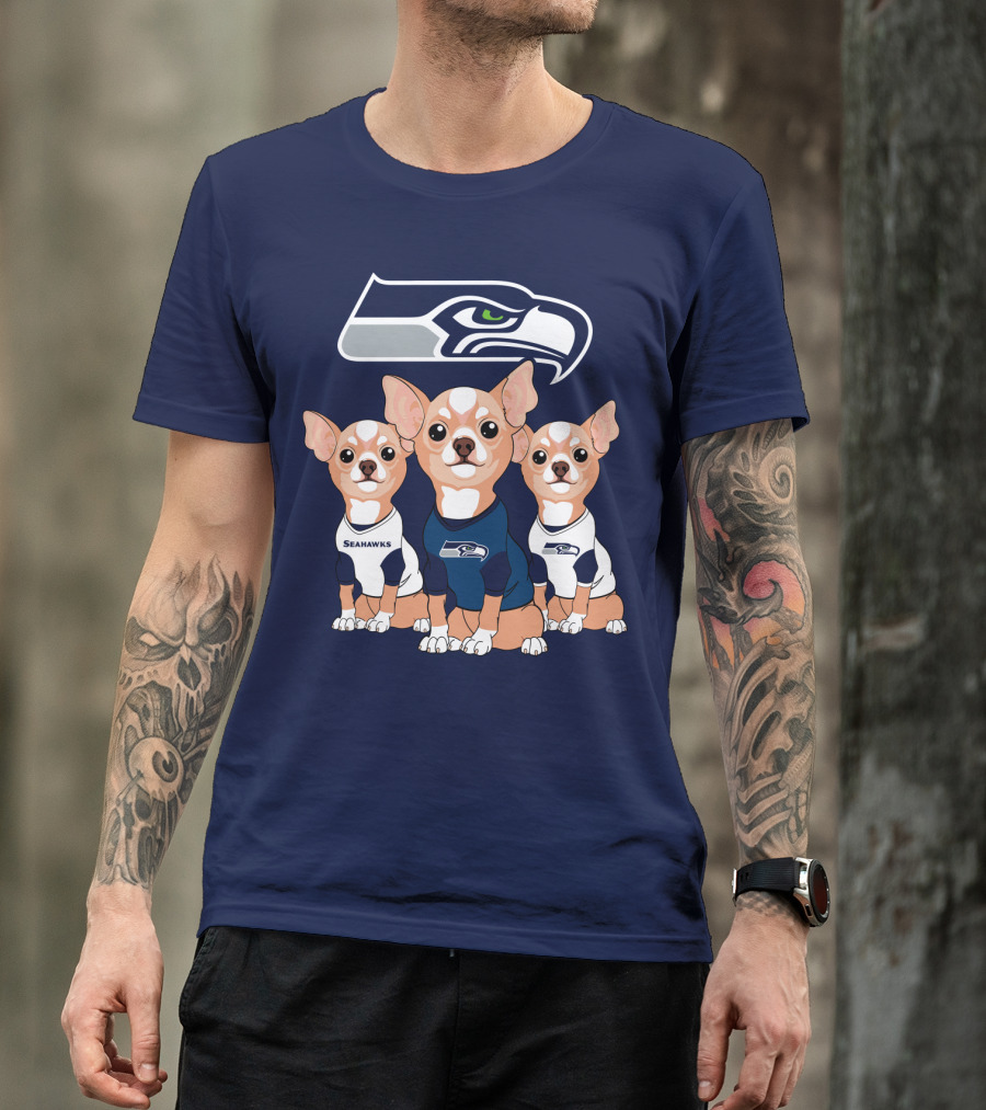 Seahawks Chihuahua Trio T-Shirt