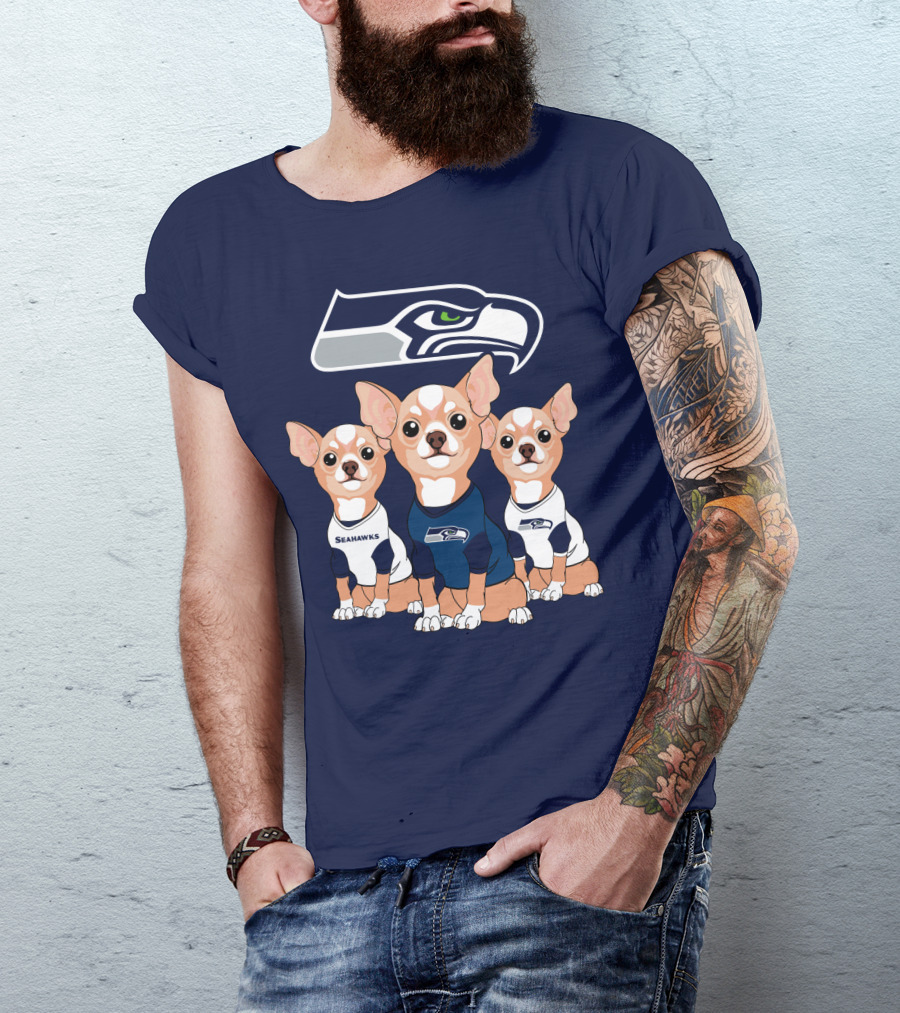 Seahawks Chihuahua Trio T-Shirt
