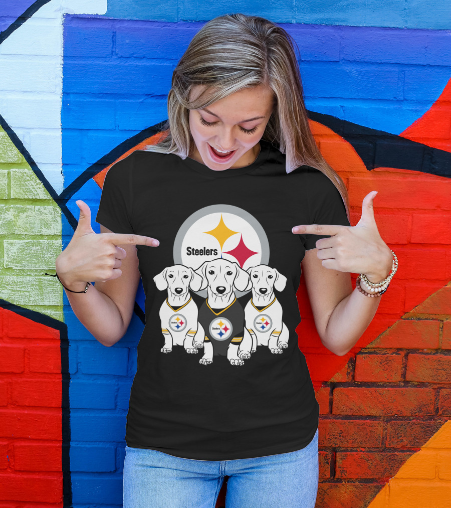 Steelers Dachshund Trio T-Shirt