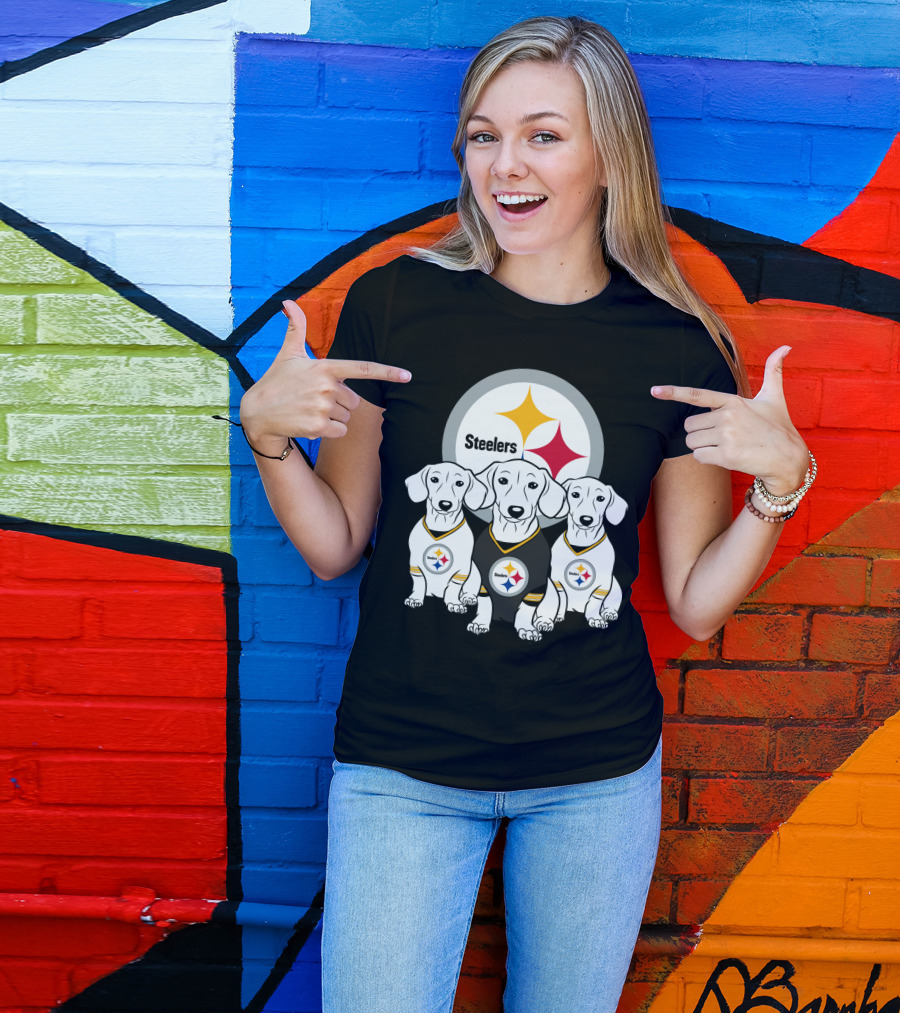 Steelers Dachshund Trio T-Shirt