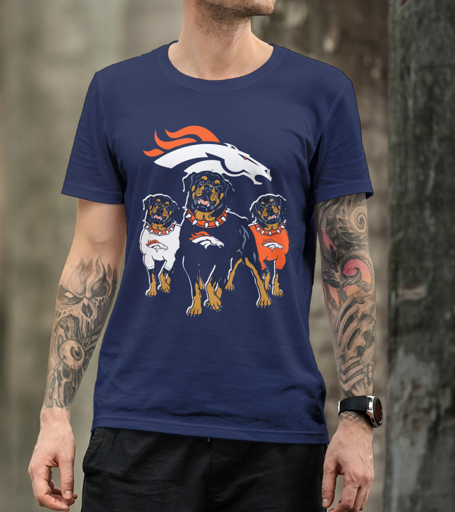 Rottweiler Dogs Denver Broncos T-Shirt