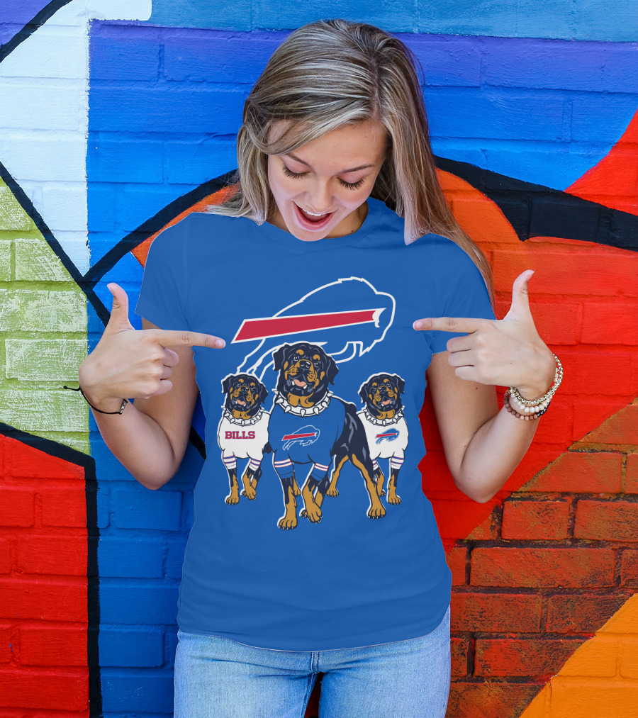 Buffalo Bills Rottweiler Trio Blue Spirit T-Shirt