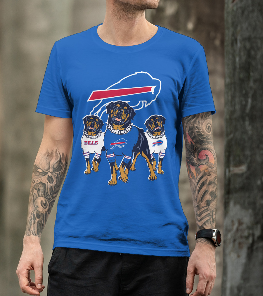 Buffalo Bills Rottweiler Trio Blue Spirit T-Shirt