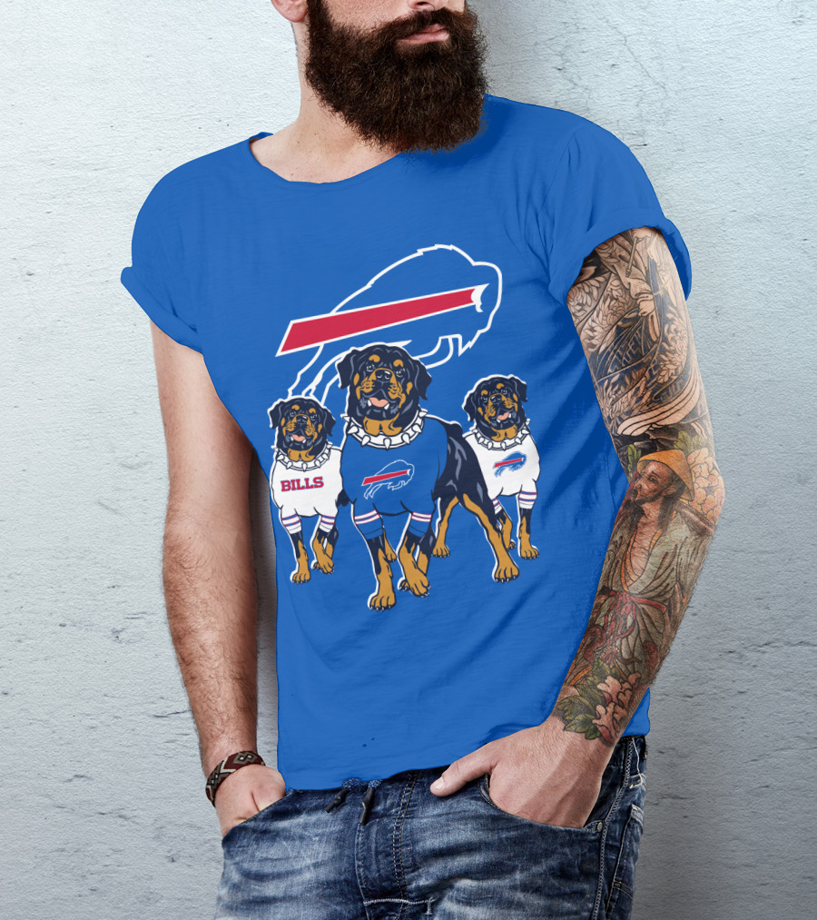 Buffalo Bills Rottweiler Trio Blue Spirit T-Shirt