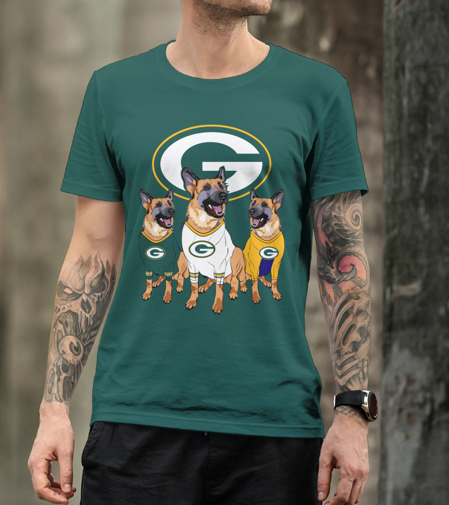 Green Bay Packers German Shepherd Trio T-Shirt