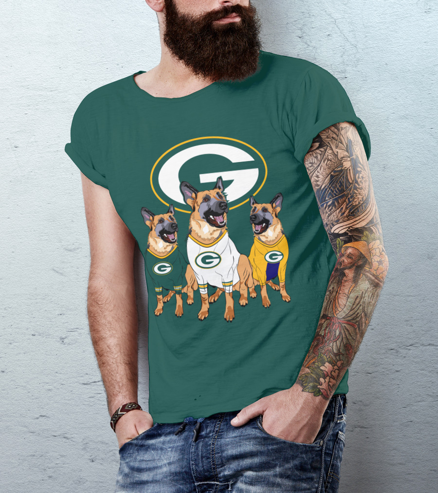 Green Bay Packers German Shepherd Trio T-Shirt