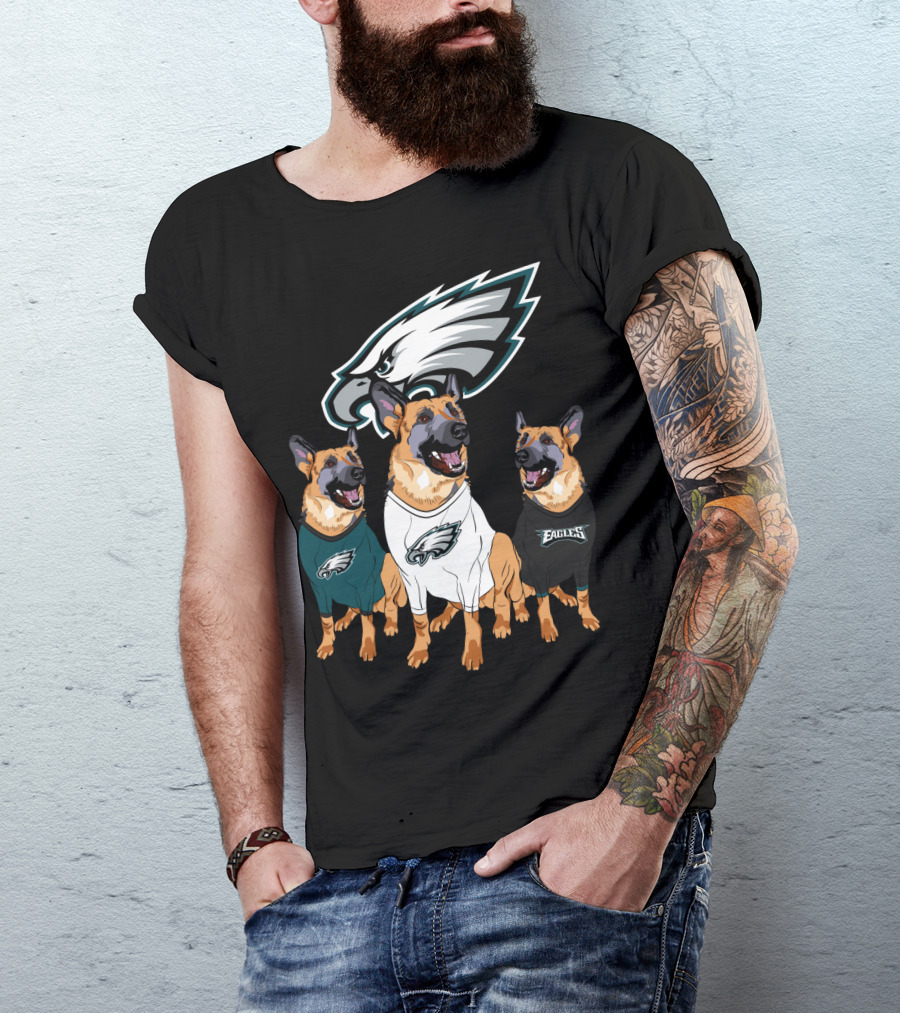 Philadelphia Eagles German Shepherd Trio T-Shirt