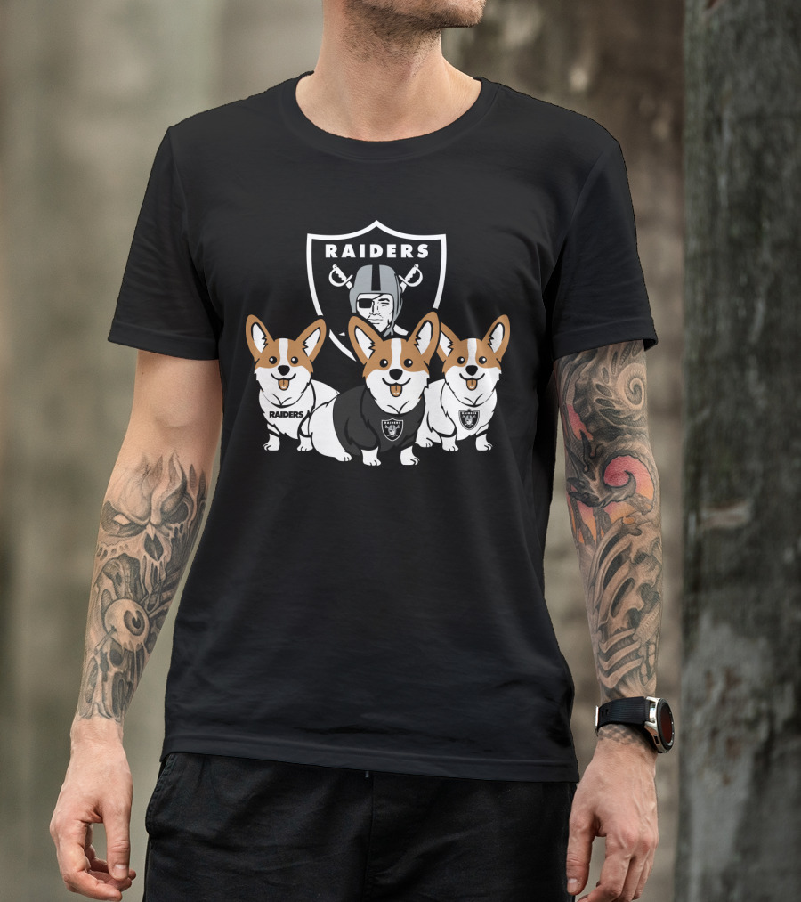 Las Vegas Raiders Corgi Dog T-Shirt