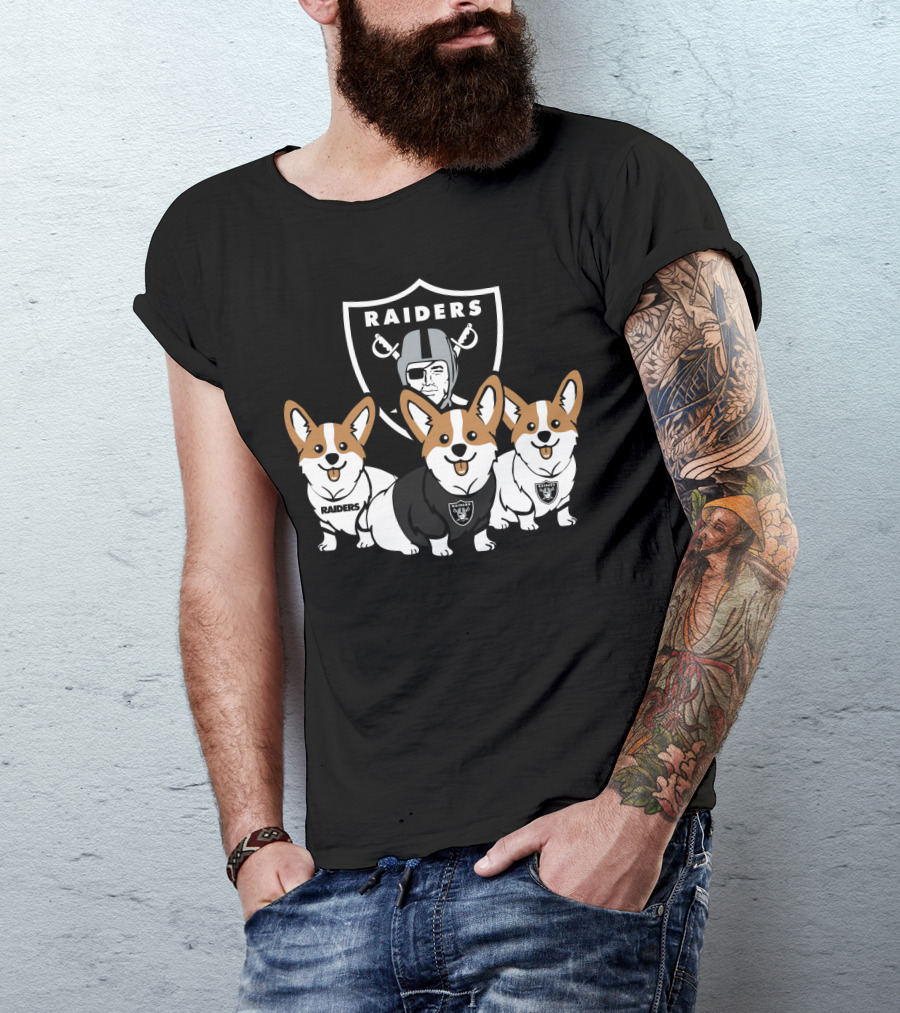 Las Vegas Raiders Corgi Dog T-Shirt
