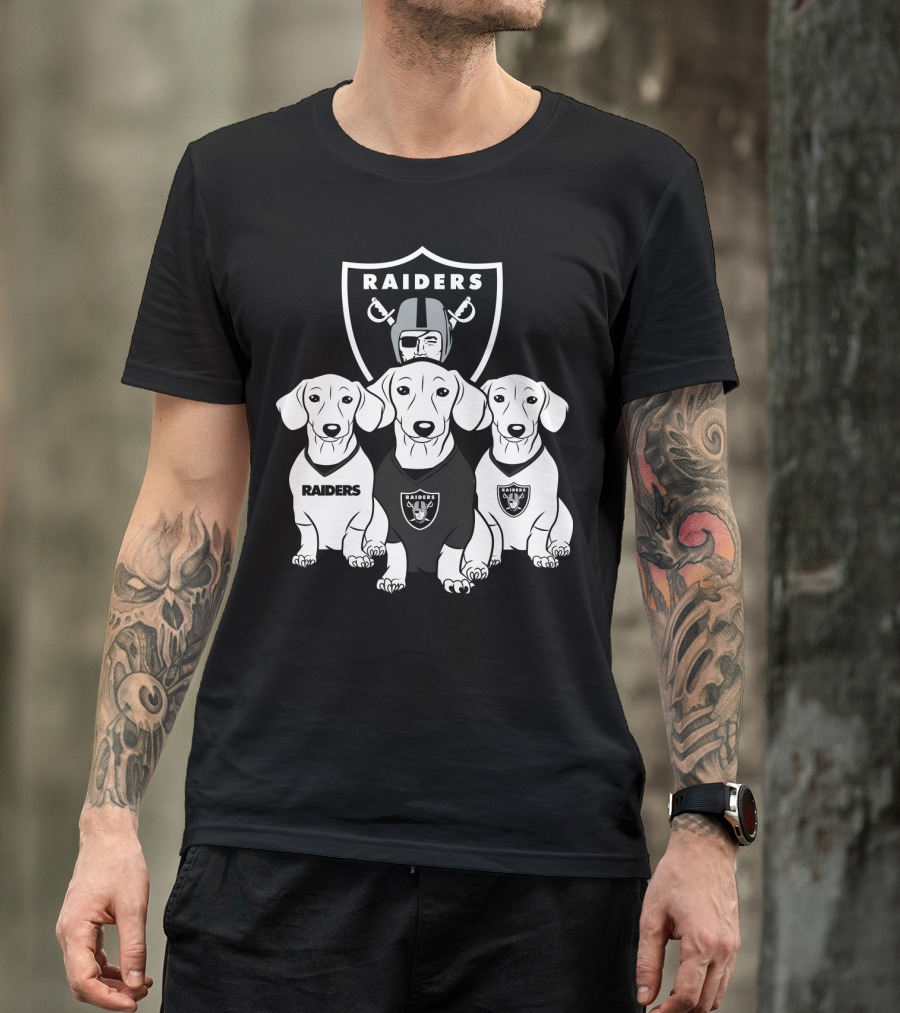 Las Vegas Raiders Dachshund Dog Trio T-Shirt